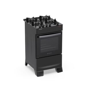 Fogão 4 Bocas Atlas Atenas Glass Mesa de Vidro Preto Bivolt