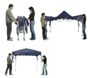 Tenda Gazebo Azul em Poliéster 3X3 Metros Articulada c/ Pés em Alumínio X-Flex MOR