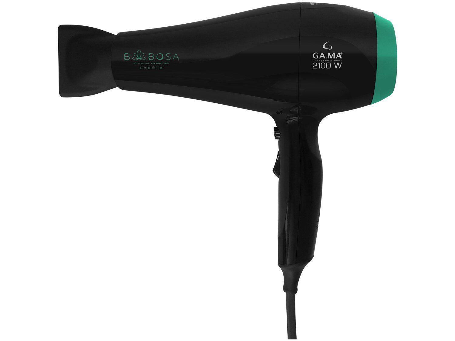 Secador de Cabelo Gama Babosa Ceramic Íon Antifrizz Motor AC Profissional 127v Preto/Verde