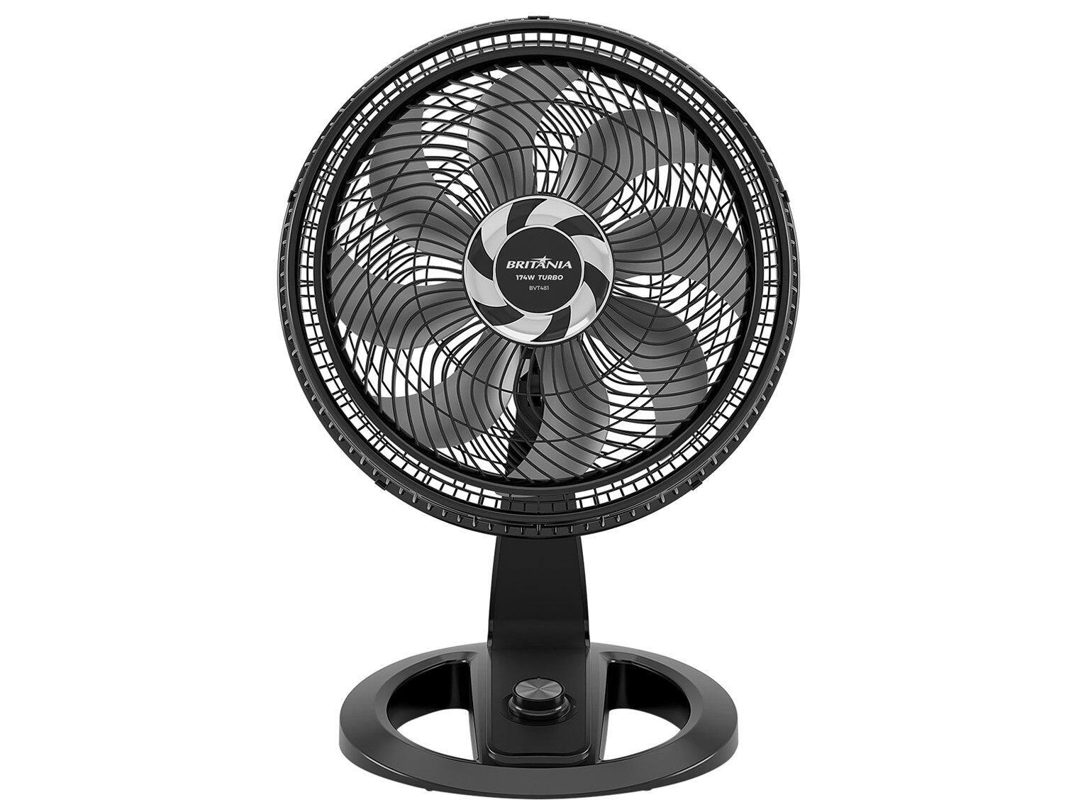 Ventilador de Mesa Britânia BVT481 Turbo 47cm 8 Pás 3 Velocidades Preto 33011174