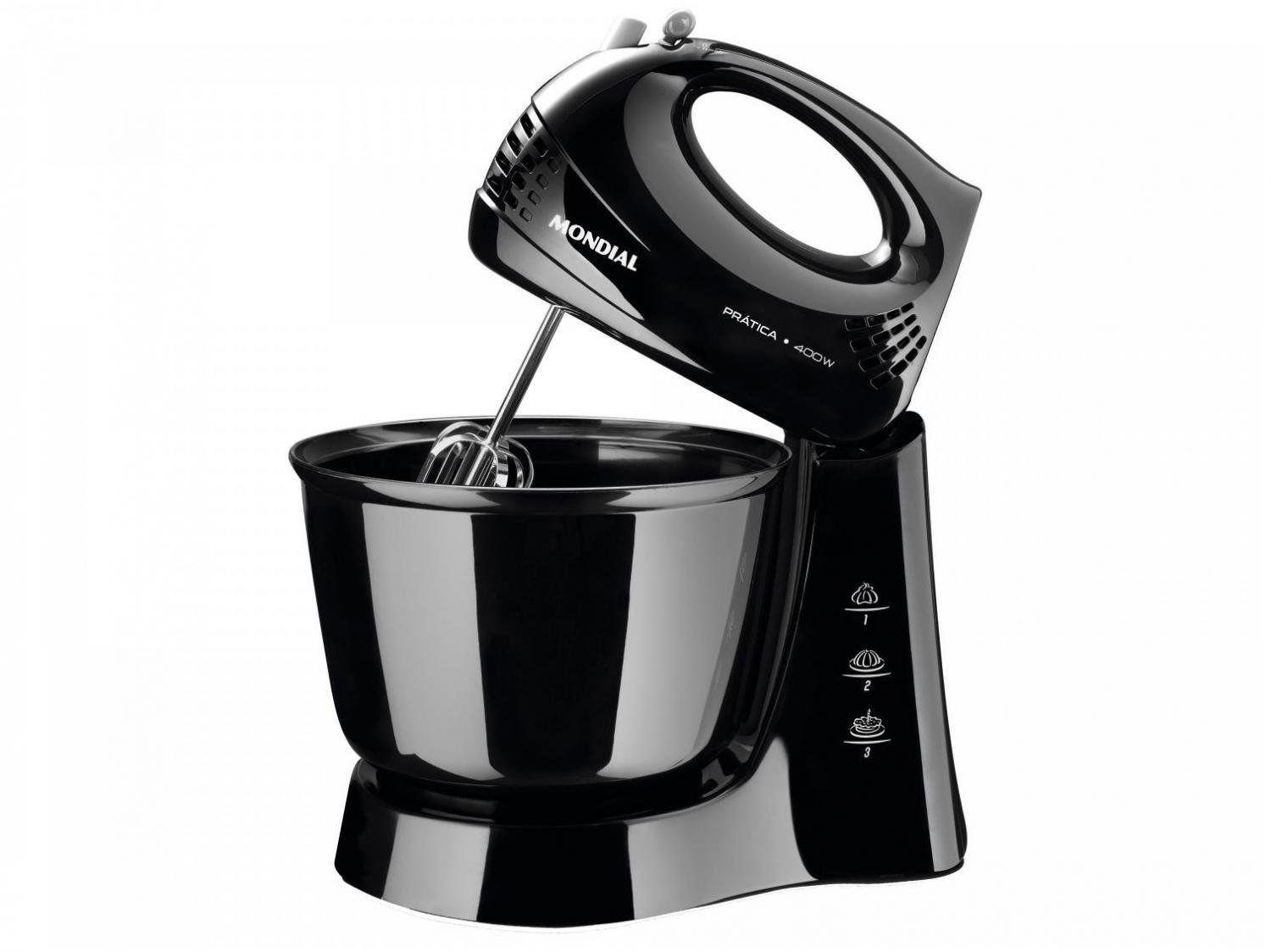 Batedeira 400W Mondial Prática B-44-B 3 Velocidades Preto
