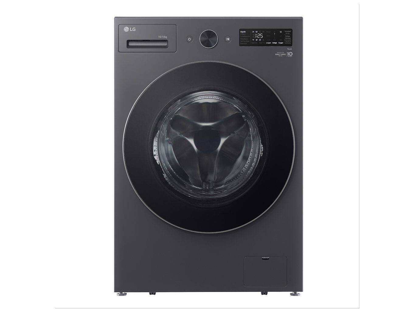 Lava e seca lg front load 16kg smart com aidd em aço inox preto 127v wd16gnts6b