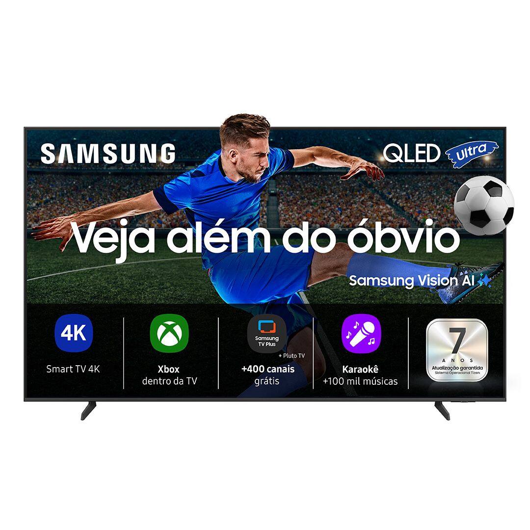Smart TV Samsung 50 QLED Ultra 4K HDR10+ Vision AI Tizen Cinza Titan - QN50QEF1AGXZD