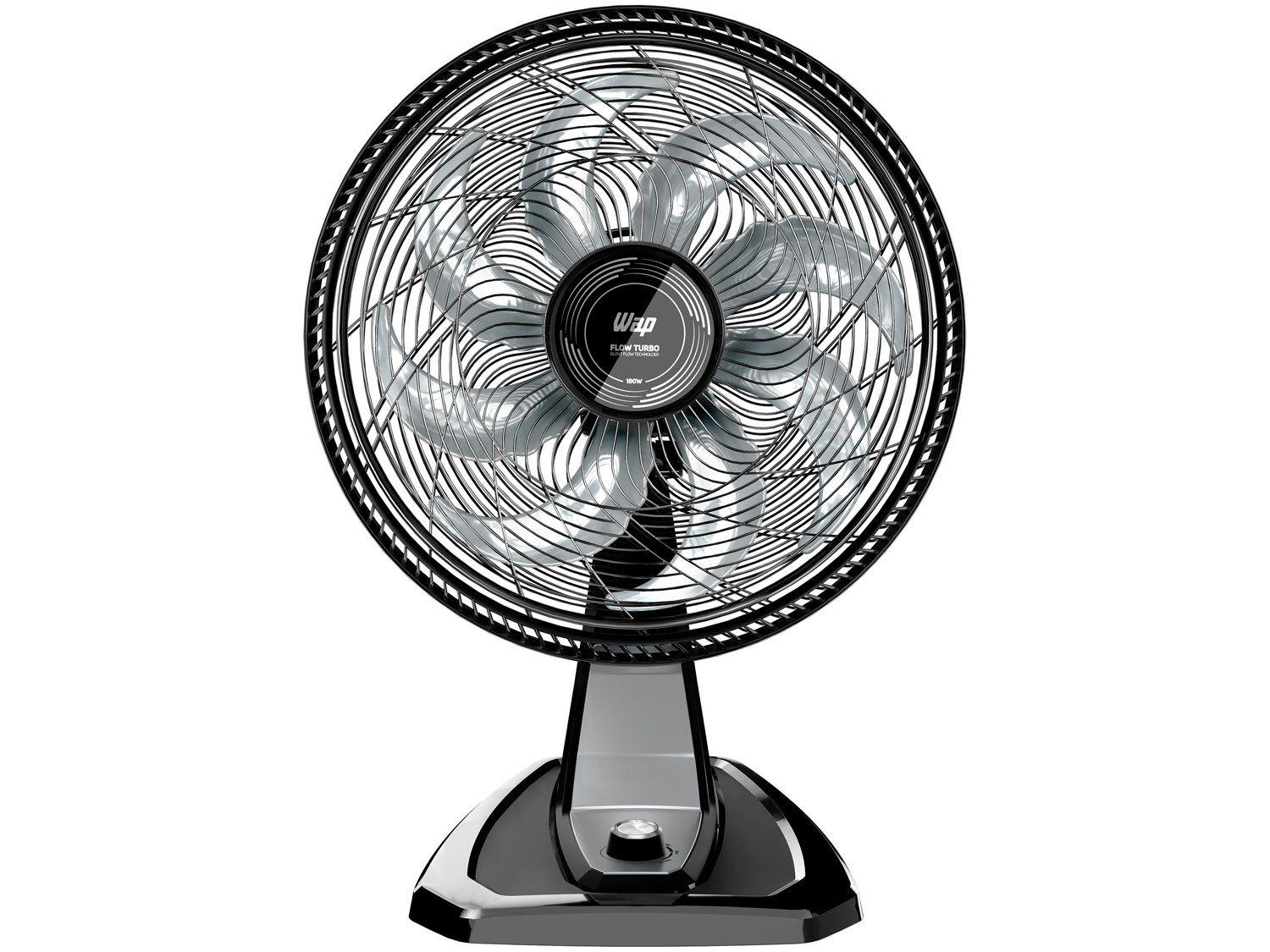 Ventilador wap de mesa e parede 8 pás flow turbo 2 em 1 50cm preto e cinza 110v fw009218