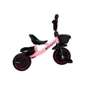 Bicicleta Infantil Colli Triciclo Kika Aro 12 - Quadro de Aço Carbono, Duplo Cesto, Rosa