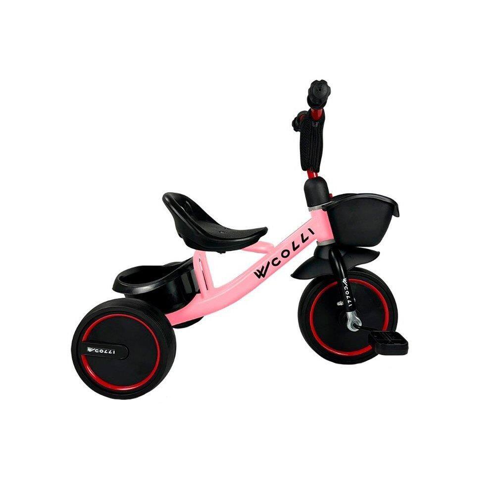 Bicicleta Infantil Colli Triciclo Kika Aro 12 - Quadro de Aço Carbono, Duplo Cesto, Rosa