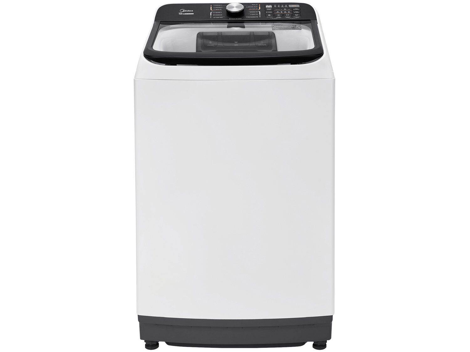 Máquina de Lavar Midea Wave Agitador 13kg Automática Cesto Inox Branco 127V