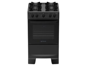 Fogão 4 Bocas Atlas Mônaco Lustro Com Mesa De Aço Bivolt Preto