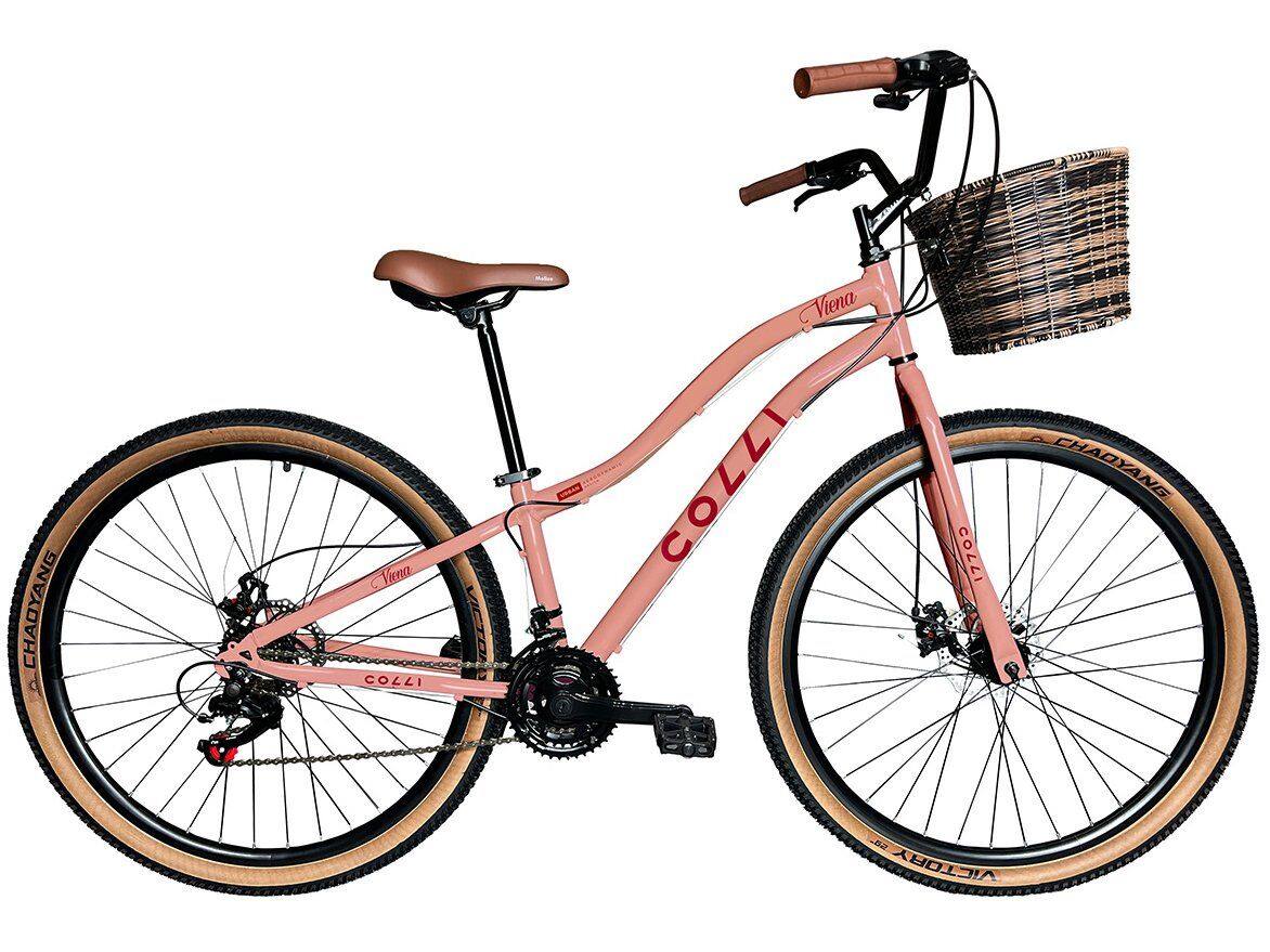 Bicicleta Aro 29 Colli Viena 21 Marchas Freio a Disco com Cestinha