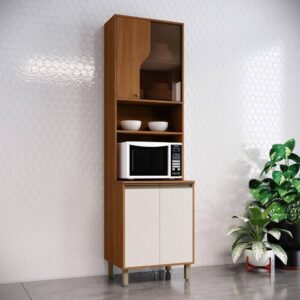 Torre Quente 1 Forno Venaly 4 Portas MDF-MDP 63cm Marrom Móveis Henn