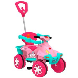 Carro de Passeio a Pedal Infantil Bandeirante Smart Quad com Haste Removível