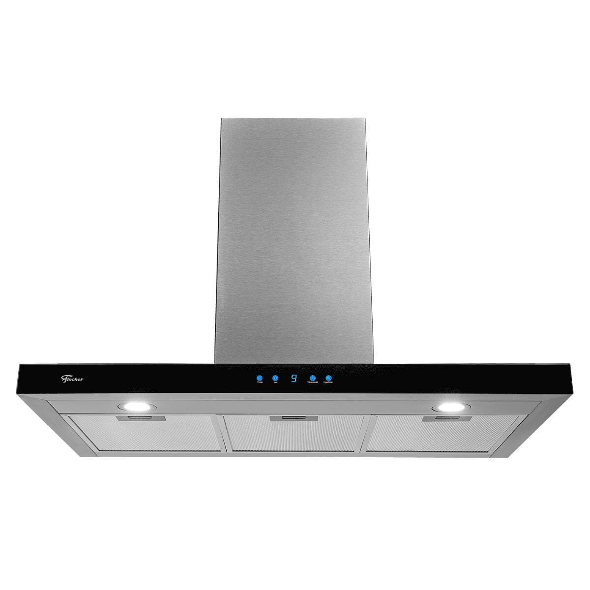Coifa de Parede Fischer Infinity 90cm Vidro Preto Digital Touch Depurador 127V