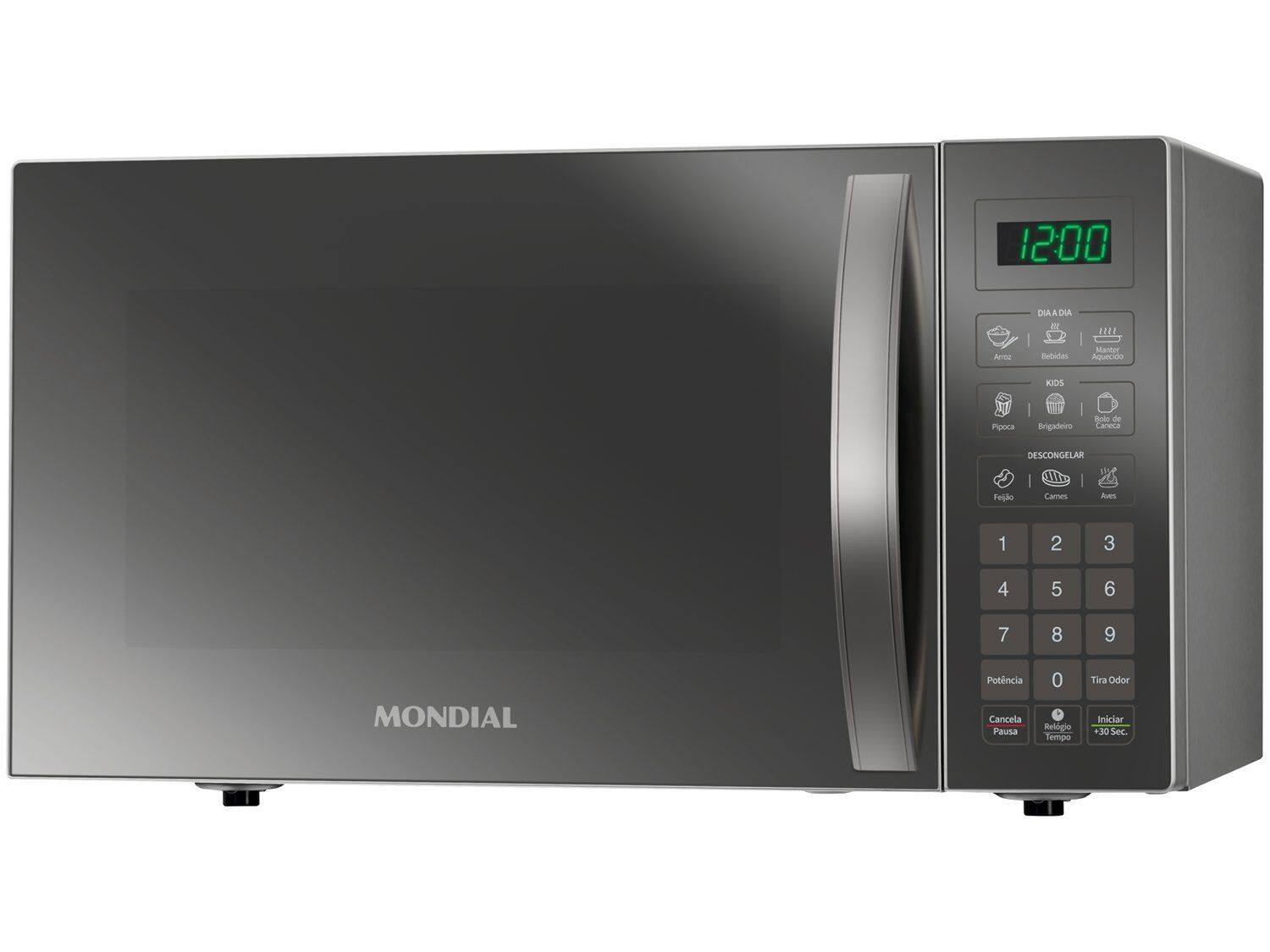 Micro-ondas de Bancada Mondial 34L Espelhado Menu dia a dia MO-02-34-E