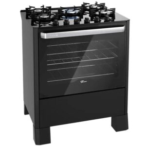 Fogão Fischer Fit Line 5 Bocas Automático Mesa de Vidro