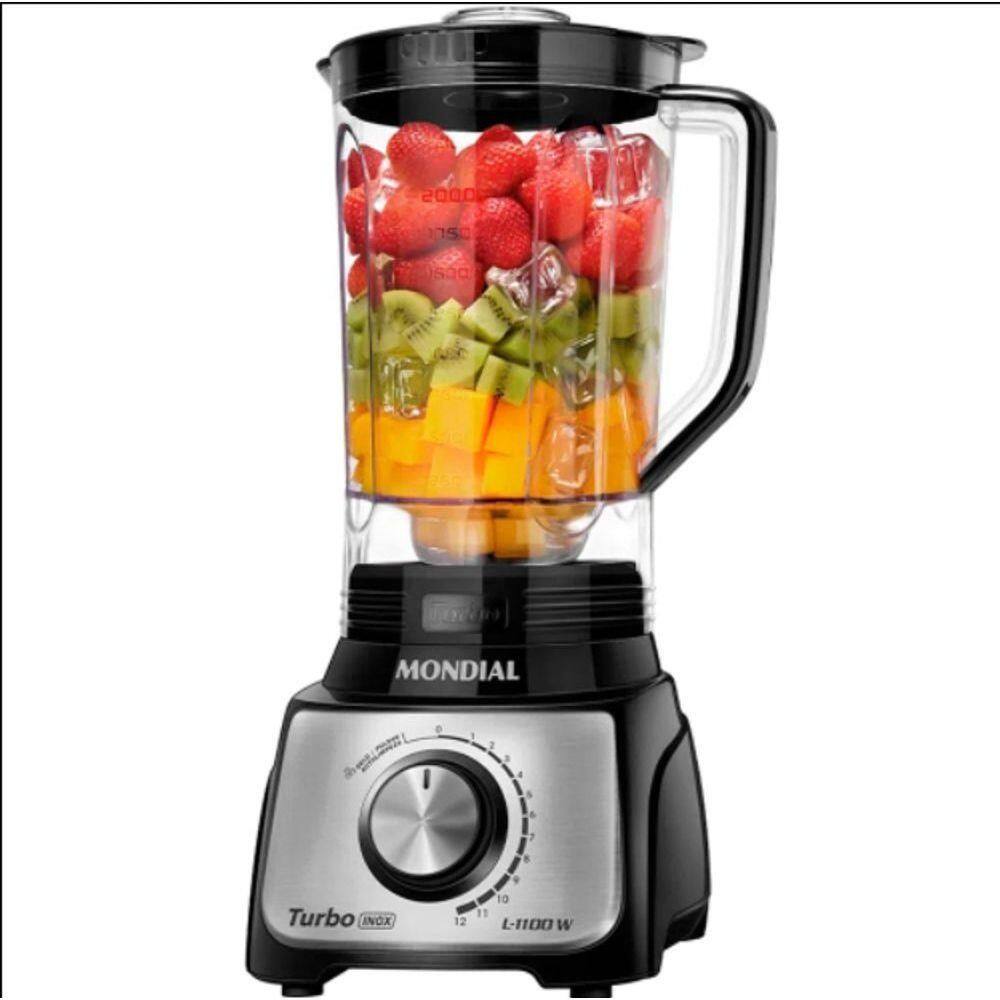 Liquidificador Mondial L-1100 1100W 3L com Filtro 12 Velocidades Preto Inox 110V