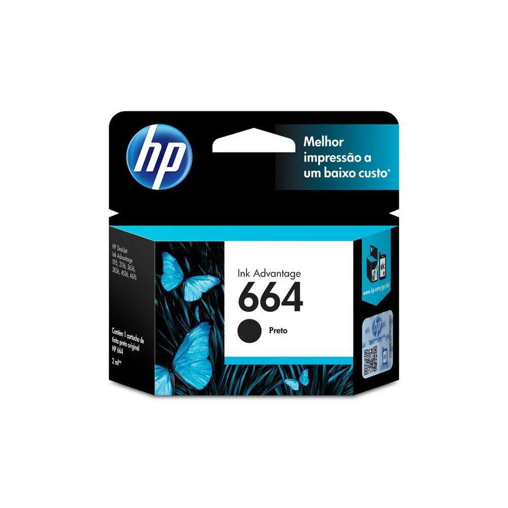 Cartucho De Tinta Hp Ink Advantage 664 Preto F6v29ab