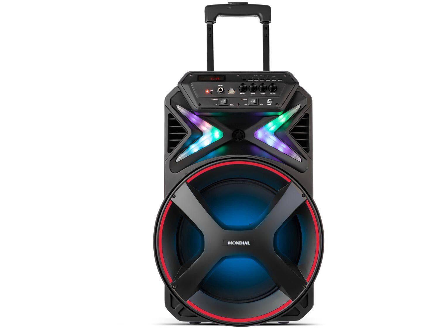Caixa de Som Amplificada Mondial Connect Lights CM-400 400w Bivolt Preto