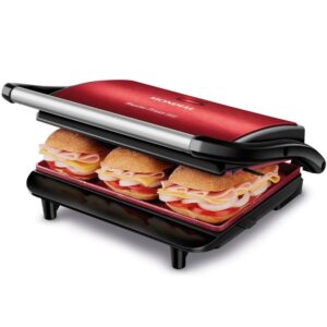 Press Grill Mondial Red Ceramic PG01RC 1000W 127V Antiaderente Grill e Sanduicheira
