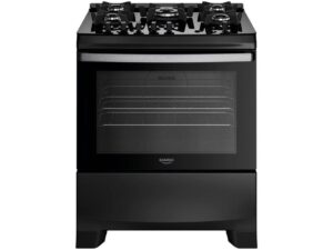 Fogão Dako Supreme Glass 5 bocas com acendimento automático mesa de vidro temperado bivolt Preto