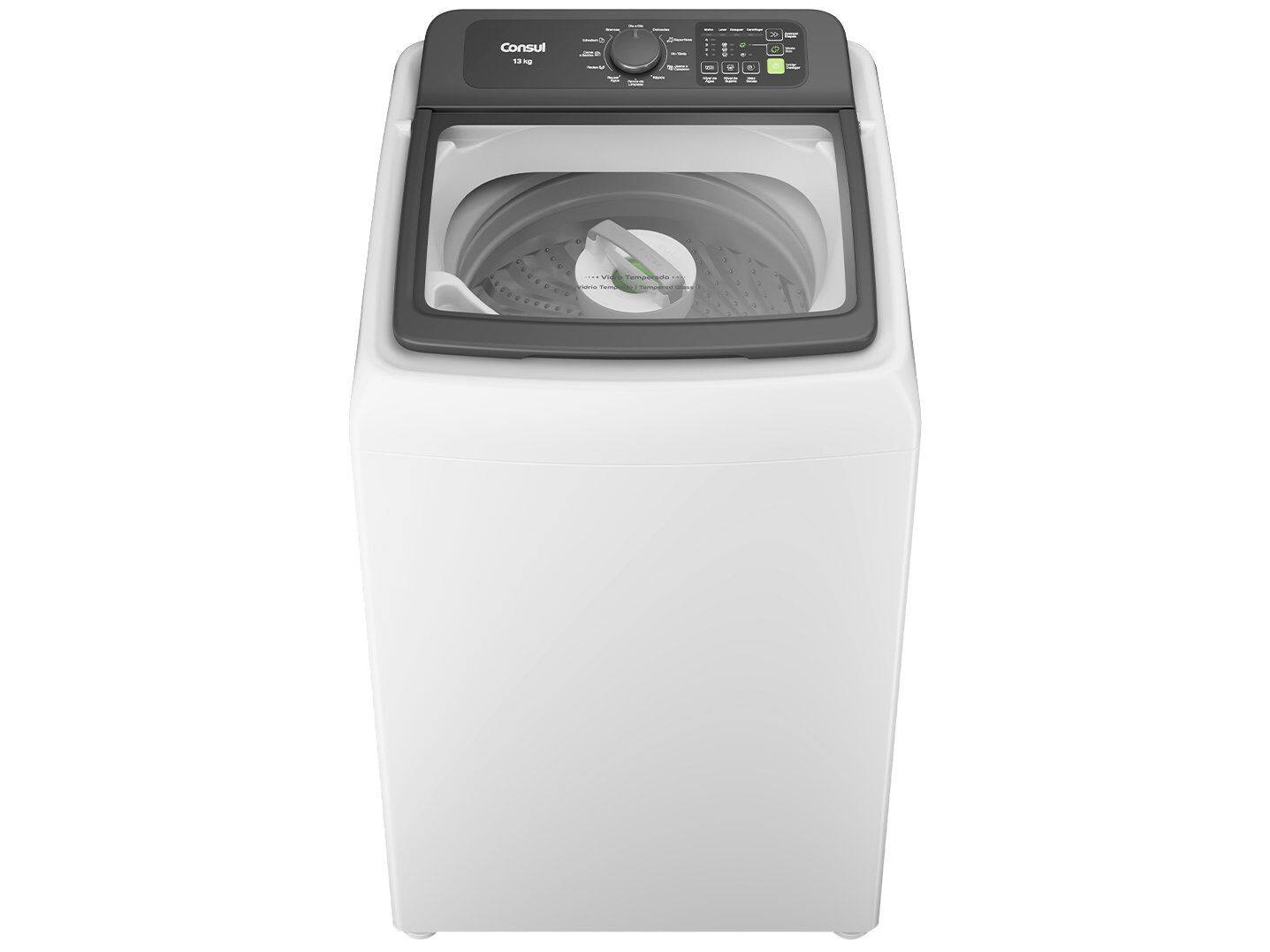 Lavadora de Roupas Consul 13kg Cesto Inox 12 Programas de Lavagem Branca CWN13AB