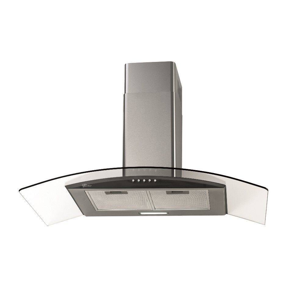 Coifa de Parede Fischer Fit 90cm com Vidro Curvo Inox