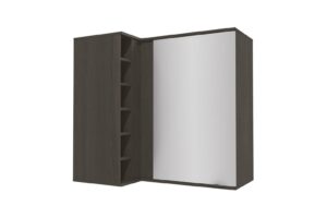 Armário Aéreo de Canto de Cozinha Kappesberg Nox H788 cinza cor Onix Steel