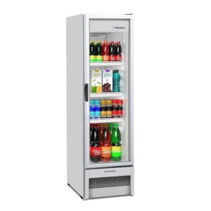 Refrigerador Expositor Slim Metalfrio VB28 326L 1 Porta Branco Vidro 110V