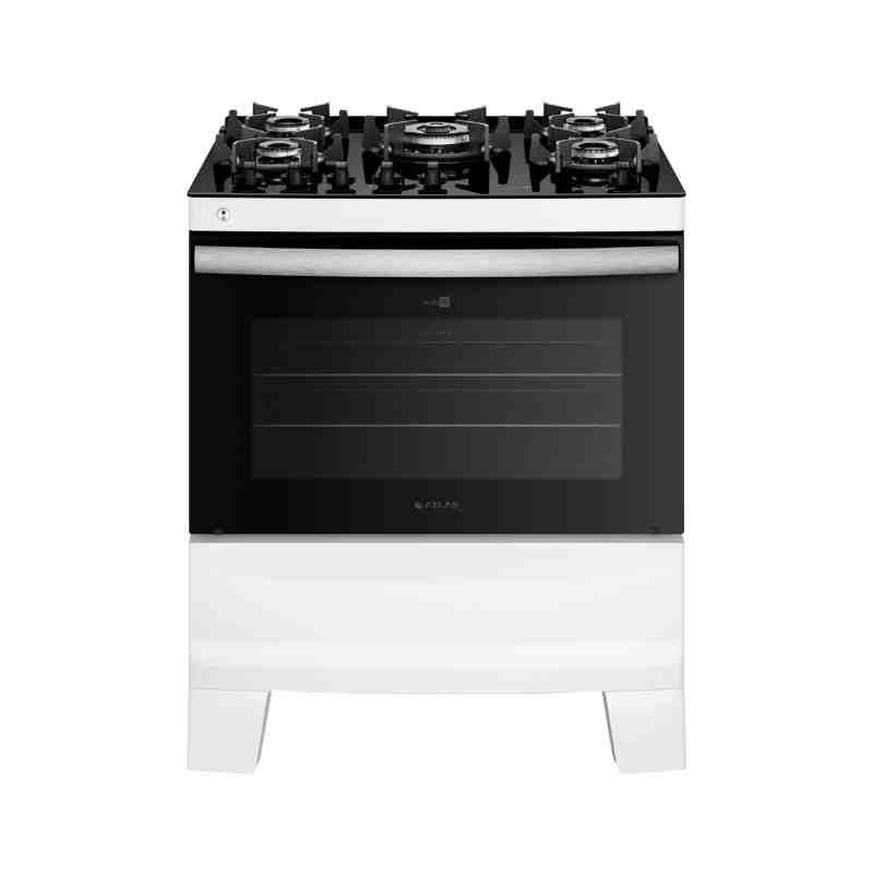 Fogão 5 Bocas Agile Glass Bivolt Branco Atlas