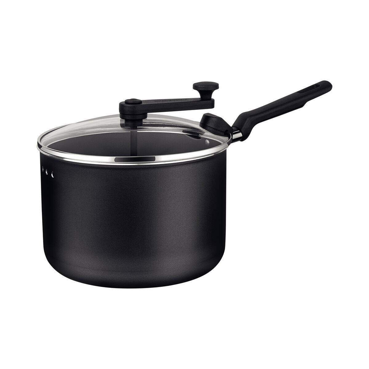 Panela Pipoqueira Grafite Tramontina Antiaderente de Alumínio com Tampa de Vidro 3,5L 20cm Loreto