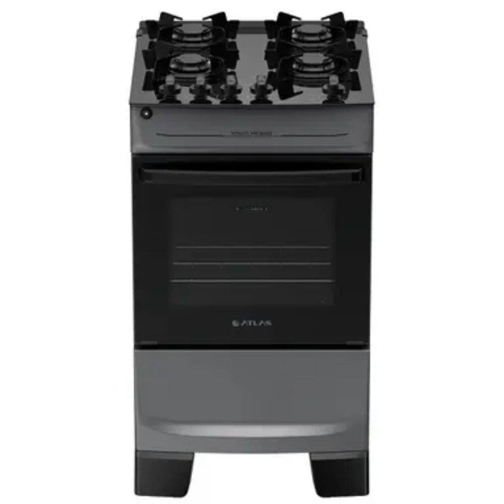 Fogão Mônaco Top Glass 4 Bocas Automático Mesa de Vidro Forno Atlas