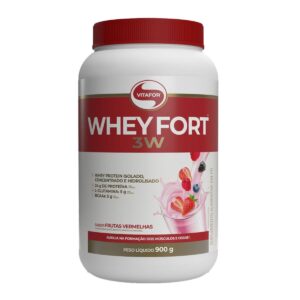 Whey Fort 3W Isolado, Concentrado e Hidrolisado Frutas Vermelhas 900g Vitafor