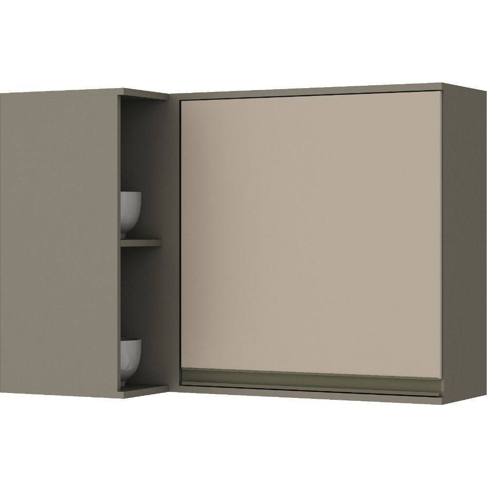 Armário Aéreo Canto Reto Connect C58 1 Porta e Nicho Henn