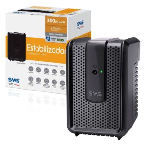 Estabilizador SMS Revolution Speedy 300VA, Entrada Bivolt Automático, Saída 115V, 4 Tomadas - 15970