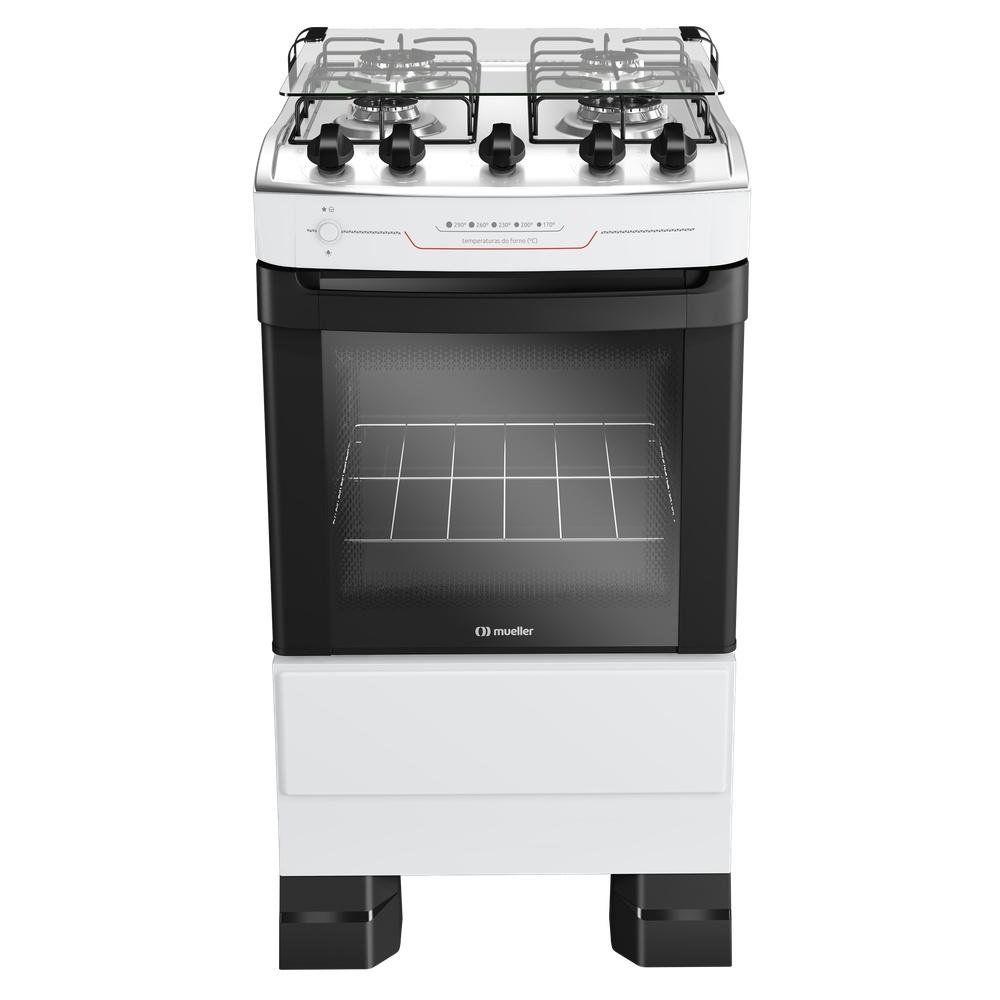 Fogão Mueller 4 Bocas Com Mesa Inox E Acendimento Automático Total Branco Mfi4bf Bivolt