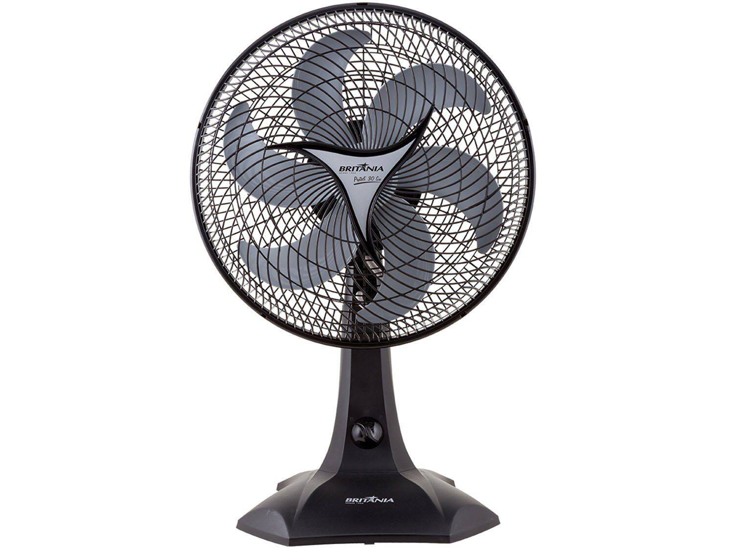 Ventilador de Mesa Britania 30cm Protect 30 SIX 6 Pás 3 Velocidades Preto