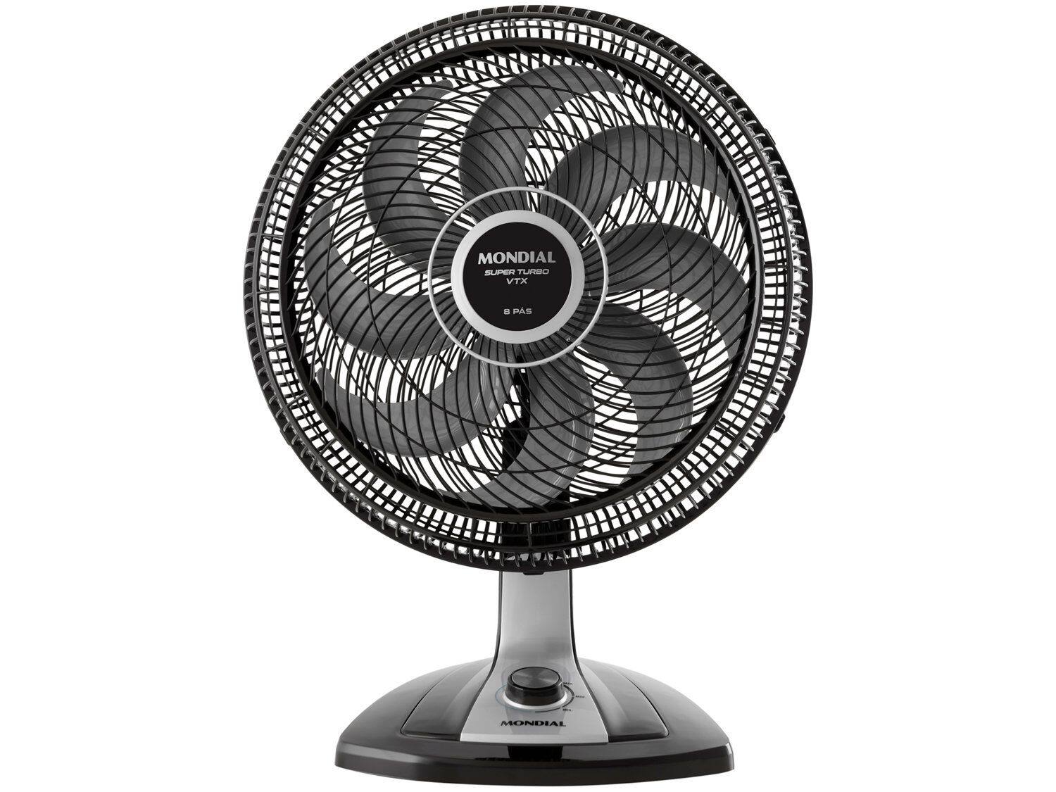 Ventilador De Mesa Mondial Super Turbo 8 Pás 140W 40Cm Preto e Prata VTX-40-8P - 127V