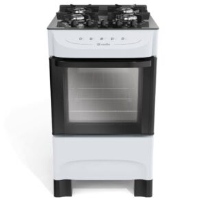 Fogão 4 Bocas Mueller com Mesa de Vidro Branco