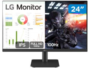 Monitor Gamer 24" LG 24MS500-B IPS, Full HD, 100Hz, 5ms, HDMI, Ajuste de Inclinação