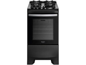 Fogão Supreme Bivolt Preto Glass 4 Bocas Automático Mesa de Vidro Dako