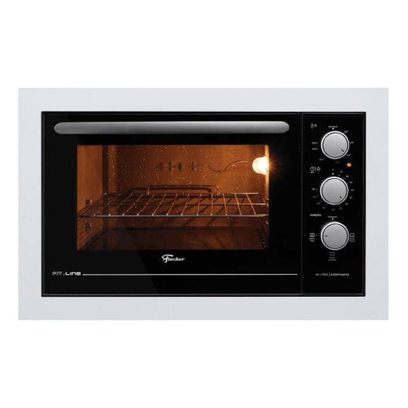 Forno Elétrico de Embutir 48L Fischer com Grill e Timer Fit Line 3449395483 Branco 127V 110V