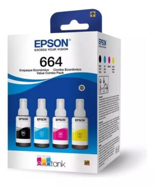 Kit de Refil para Tanque de Tinta Epson com 4 Cores T664 Epson do Brasil Original