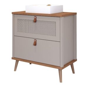 Gabinete Para Banheiro 60 Cm 100% Mdf 1 Gaveta 1 Porta Basculante Veneto Mgm Móveis Cappuccino/Freijo