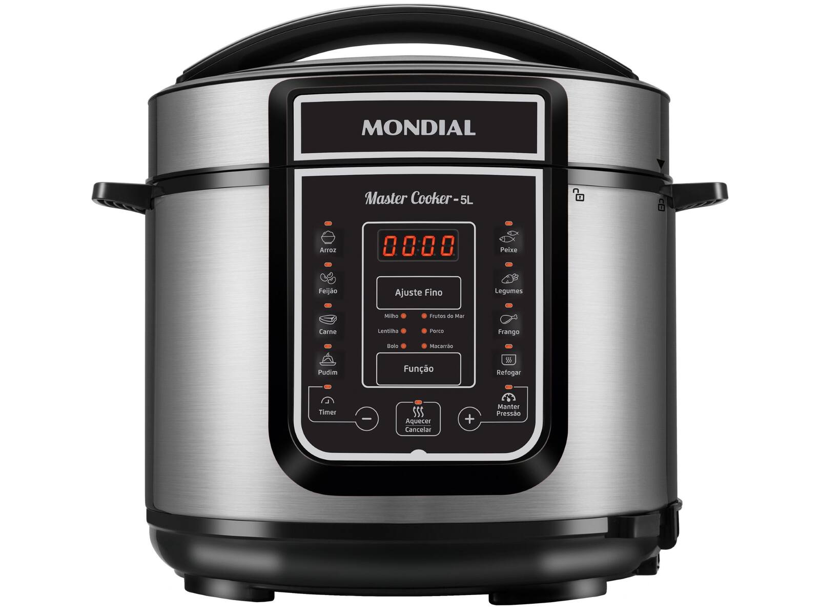 Panela de Pressão Elétrica 5 Litros Mondial Master Cooker PE38 Preta com Prata 127V