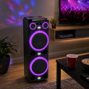 Caixa De Som Torre Pulse SP518 Potência Máxima 2000W Bluetooth Grave Potente Luzes LED Bivolt