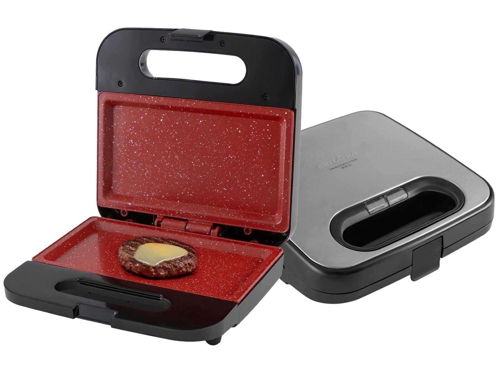 Grill e Sanduicheira Britânia Antiaderente 750W BGR16