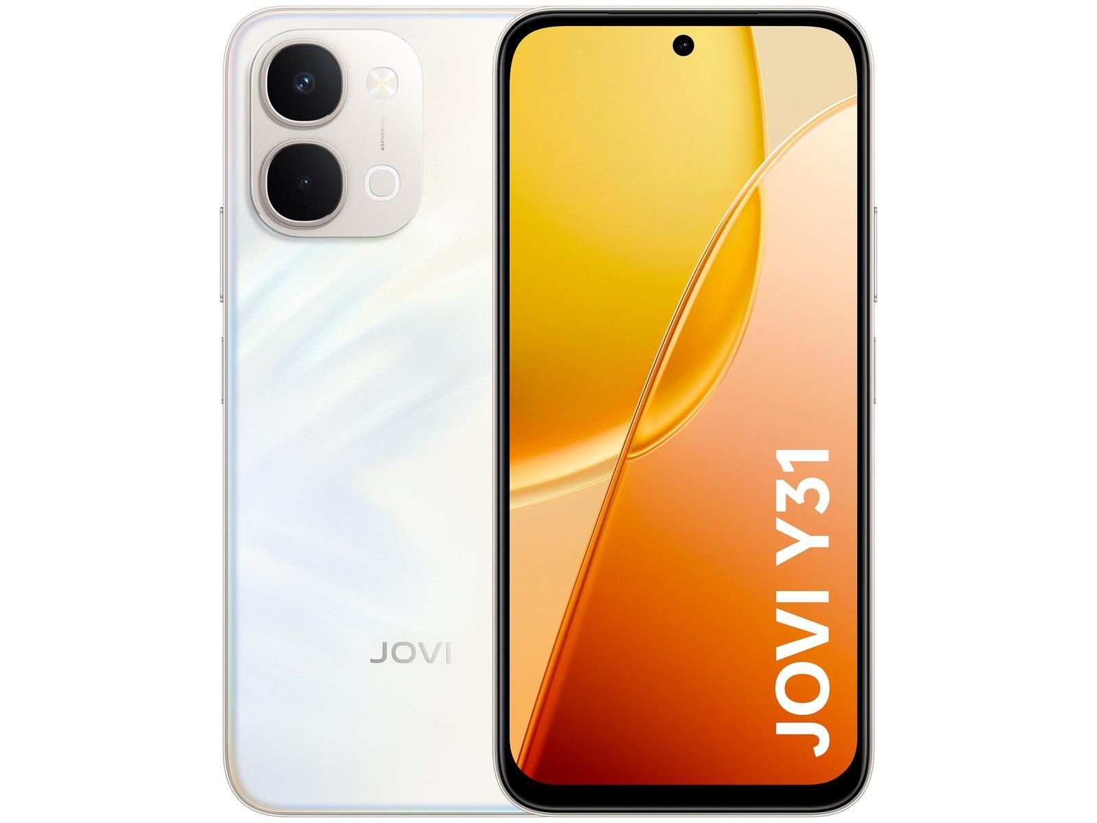 Smartphone Jovi Y31 256GB 8GB RAM Branco Lírio 6,75" Câm. Dupla + Selfie 32MP