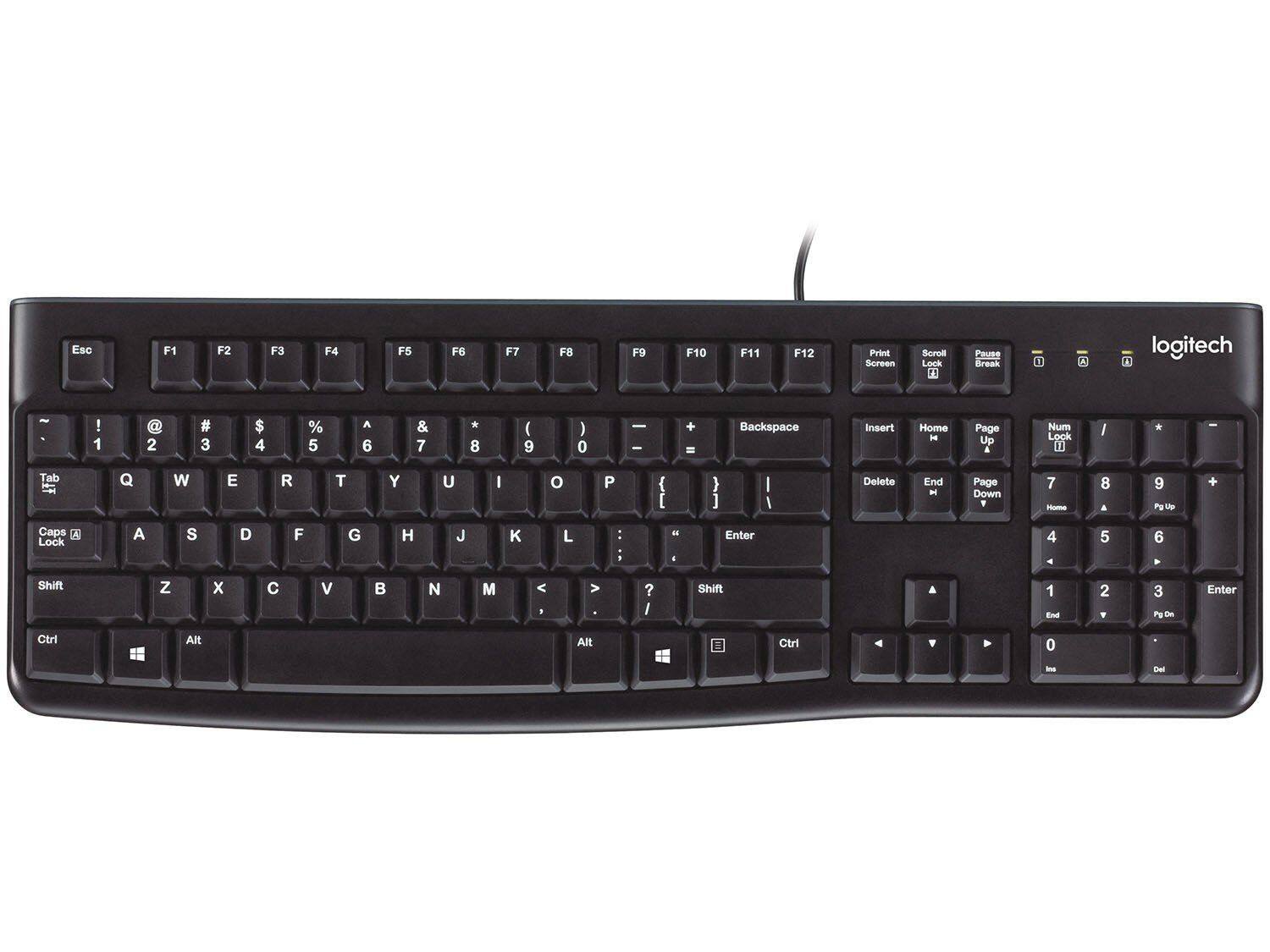 Teclado com fio USB Logitech K120 Resistente à Respingos e Layout ABNT2 -920-004423