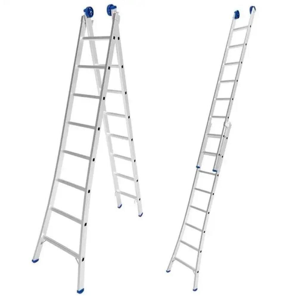Escada de Alumínio Extensiva 2 x 8 Degraus 2,53 x 4,21 Metros MOR
