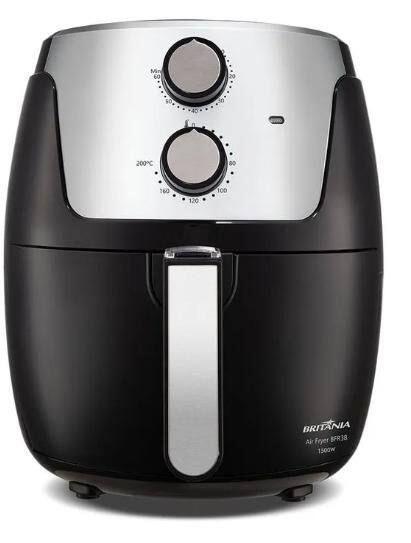 Fritadeira air fryer britania 4.2l antiaderente 1500w preta 127v