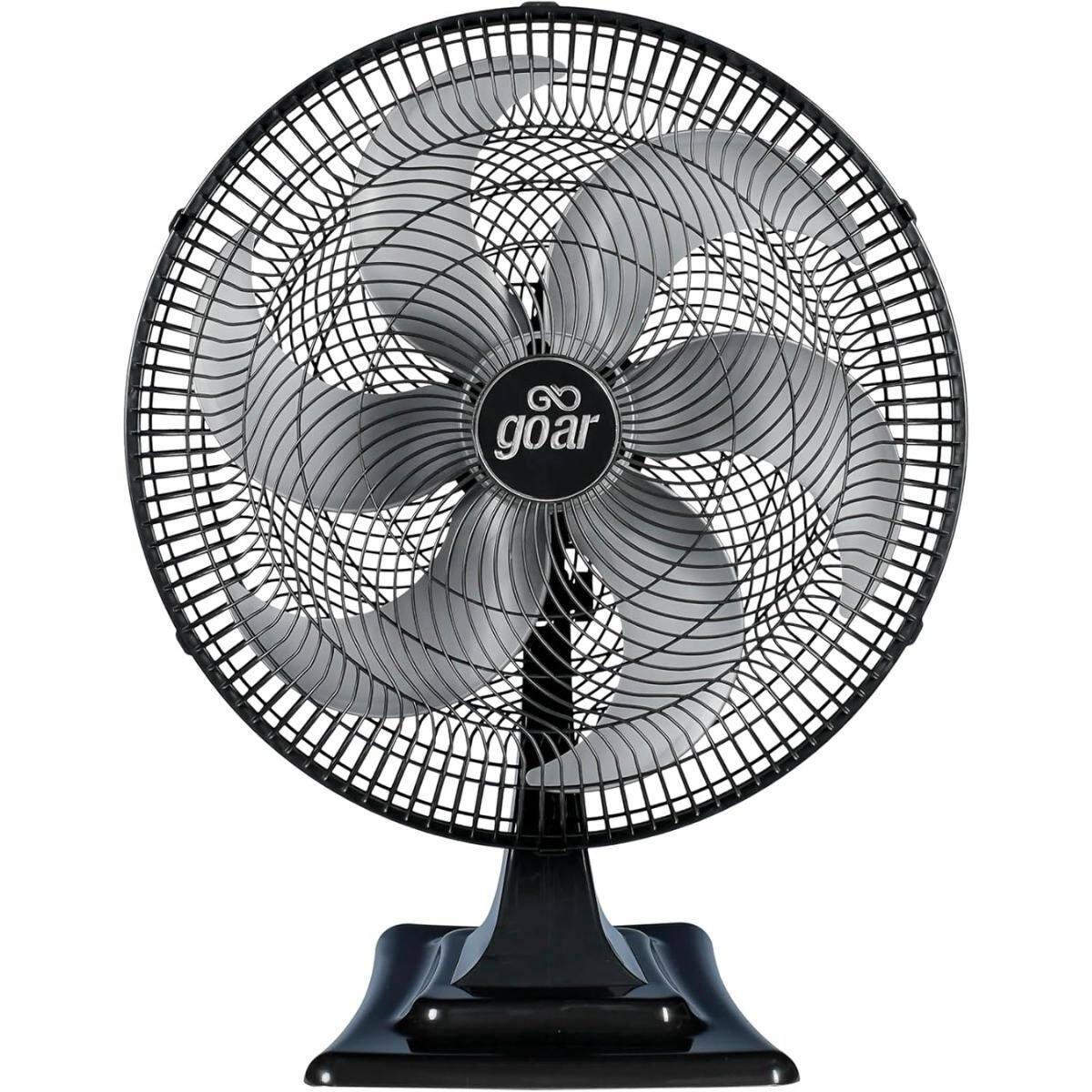 Ventilador De Mesa Oscilante Turbo 50cm Goar VT50MC 6 Pás 3 Velocidades 50w Preto Potente Silencioso